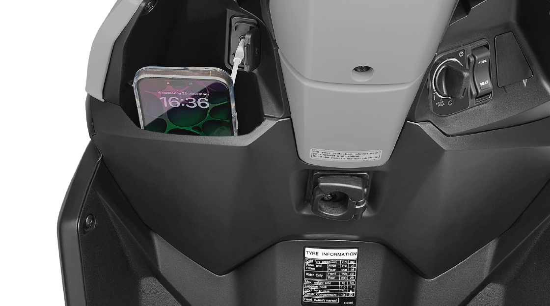 Front Utility Pocket with USB Charging